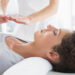 Woman having reiki treatment